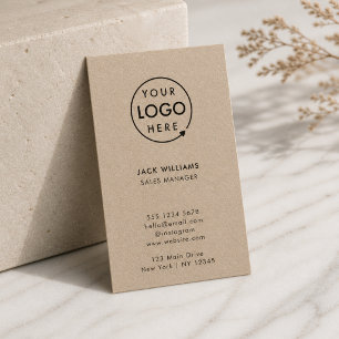 Kraft Rustic Logo   縦型インフォーマル会社ロゴ 名刺