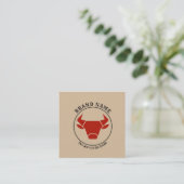 Kraft Rustic Vintage Catering Square Business Card スクエア名刺 (スタンド正面)
