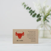 Kraft Rustic Vintage Logo Catering Business Card 名刺 (スタンド正面)
