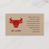 Kraft Rustic Vintage Logo Catering Business Card 名刺 (正面)