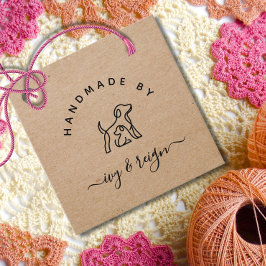 Kraft Script Custom logo Handmade by tags フェイバータグ