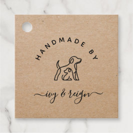 Kraft Script Custom logo Handmade by tags フェイバータグ