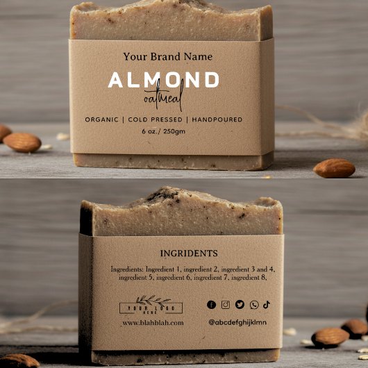 kraft Simple Elegant Homemade Soap Belly band  招待状ベリーバンド