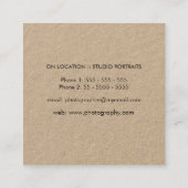 Kraft Sketchカメラフォトグラファー名刺 スクエア名刺 (裏面)