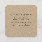 Kraft Sketch Camera Photographer  スクエア名刺 (裏面)