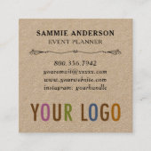 Kraft Square名刺（写真とロゴ付き） スクエア名刺 (正面)