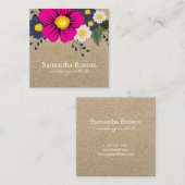 Kraft Square Watercolor素朴フローラ スクエア名刺 (正面/裏面)