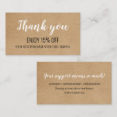 Kraft Thank 素朴 You Business Customer 割引カード (正面/裏面)