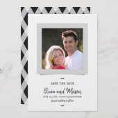 Kraft Typewriter素朴スクリプト写真の日付を保存 セーブザデート (正面/裏面)