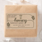 Kraft vintage rustic calligraphy honey branch ラベル (インサイチュ)