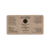Kraft w curly text add logo dropper bottle label ラベル (正面)