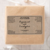 Kraft w curly text cosmetics bottle label ラベル (インサイチュ)