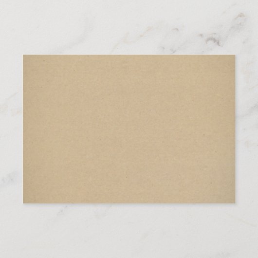 Kraft White Script素朴の宿泊結婚施設 エンクロージャーカード (裏面)