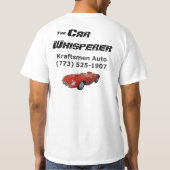 Kraftsmenカーウィスパー基本Tシャツ（赤い車） Tシャツ (裏面)
