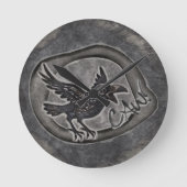 Krähe Crow Rabe ruft CAW! ラウンド壁時計 (正面)