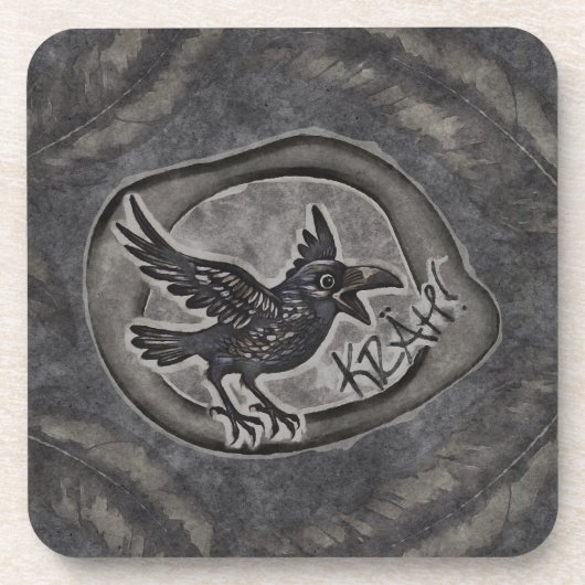 Krähe Crow Rabe ruft KRÄH! コースター (正面)