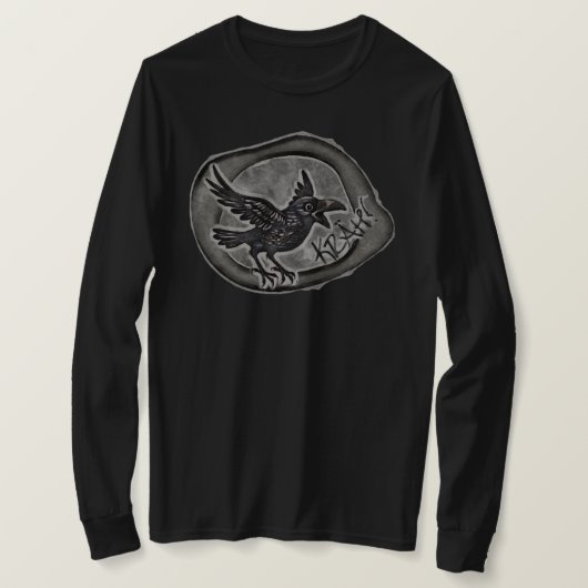 Krähe Crow Rabe ruft KRÄH! Longsleeve Tシャツ (デザイン正面)