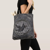 Krähe Crow Rabe ruft KRÄH! Tasche Tragetasche トートバッグ (クローズアップ)