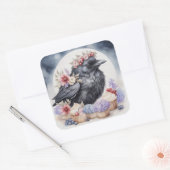 Krähe Geburtstag Party Feier Cupcakes Blumen スクエアシール (封筒)