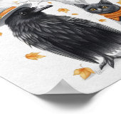 Krähe und Katze Halloween Crow ポスター (角)