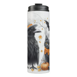 Krähe und Katze „Happy Halloween!“ Crow タンブラー