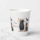 Krähe und Katze „Happy Halloween!“ Crow  紙コップ (裏面)