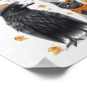 Krähe und Katze Herbst Thanksgiving Crow ポスター (角)