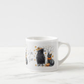Krähe und Katze im Herbst „Hello Fall“ Crow エスプレッソカップ (右)