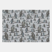 Krähen Raben Crows auf Ast Verpackung ラッピングペーパーシート (正面)