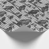 Krähen Raben Crows auf Ast Verpackung ラッピングペーパー (角)