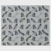 Krähen Raben Crows Federn Feathers Eigener Text ラッピングペーパー (フラット)