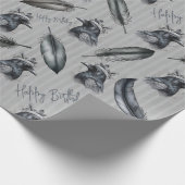 Krähen Raben Crows Federn Feathers Eigener Text ラッピングペーパー (角)