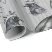 Krähen Raben Crows Federn Feathers Eigener Text ラッピングペーパー (ロールコーナー)