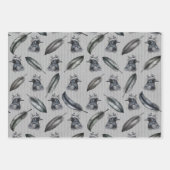 Krähen Raben Crows Federn Feathers Verpackung ラッピングペーパーシート (正面)