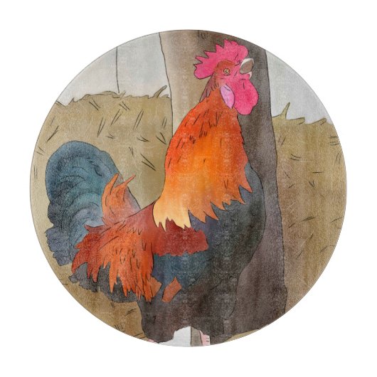 krähender Hahn カッティングボード (正面)