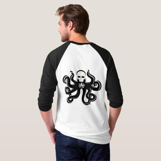 KRAKENのスカルの入れ墨の芸術のプリント Tシャツ (裏面フル)