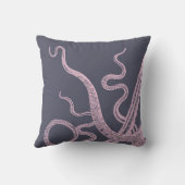 Krakenのタコの紫色の海モンスターの枕 クッション (裏面)