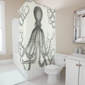 Krakenのタコの触手のヴィンテージ手描きのFuuny シャワーカーテン (インサイチュ)