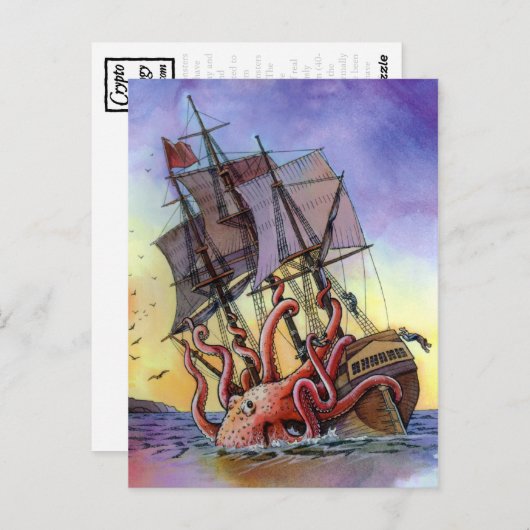 Krakenの攻撃の郵便はがき ポストカード (正面/裏面)