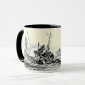 Krakenの攻撃! マグwの文字 マグカップ (正面左)