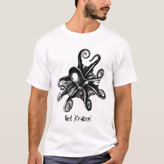 Krakenを得て下さい! CthuluのタコのSTeampunkのTシャツ Tシャツ