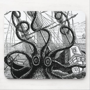 Kraken Eatting帆船 マウスパッド