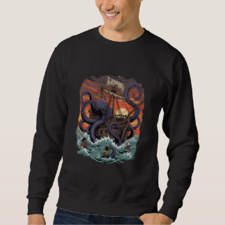 Kraken Octopus Illustration Crewneck  スウェットシャツ