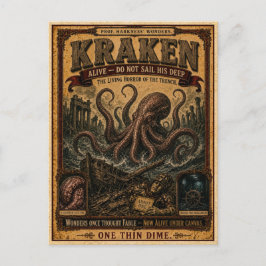 Kraken, Vintage Circus Monster ポストカード