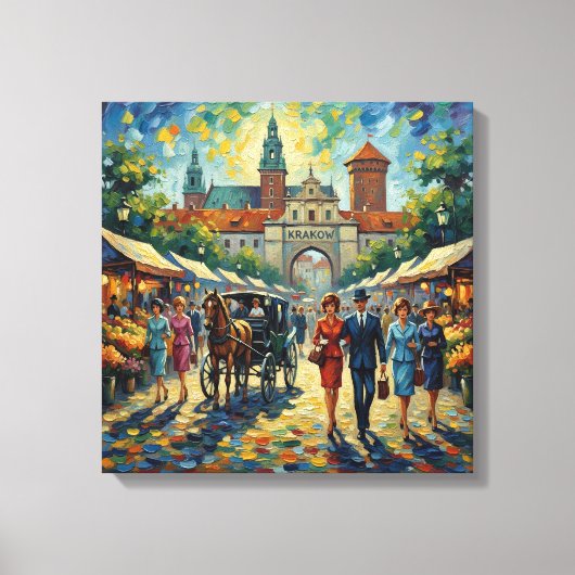 Krakow Poland Medieval Gate Stretched Canvas キャンバスプリント (正面)
