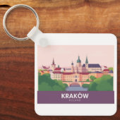 Kraków Poland Pastel Travel – Wawel Castle キーホルダー (正面)