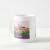 Kraków Poland Pastel Travel – Wawel Castle コーヒーマグカップ (正面左)