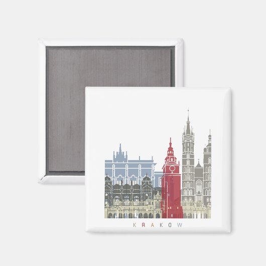 Krakow skyline poster マグネット (正面/裏面)