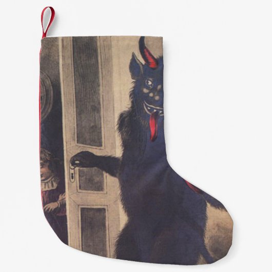 Krampusが人々を誘拐 スモールクリスマスストッキング (正面)