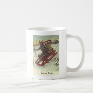 Krampusが子どもをそりに誘拐する コーヒーマグカップ